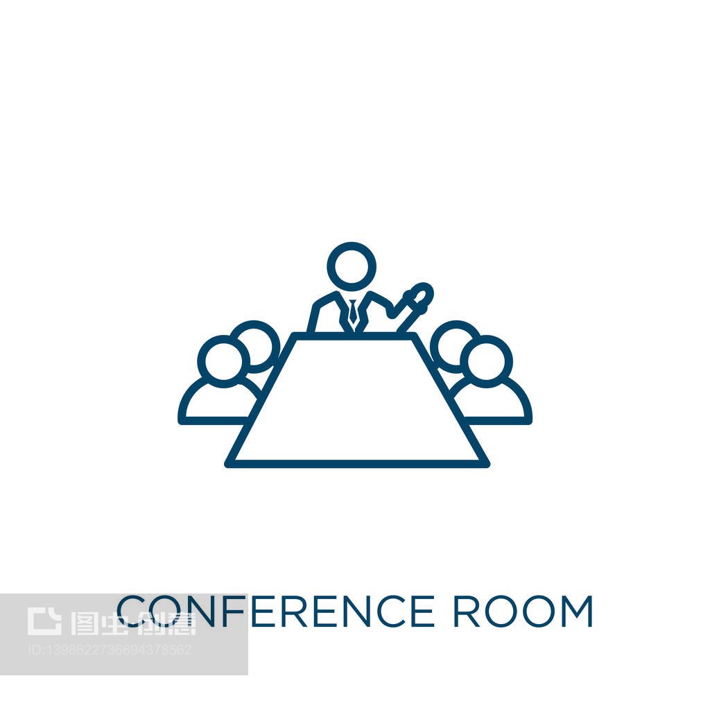 會(huì)議室圖標(biāo) 簡(jiǎn)約線條構(gòu)建的現(xiàn)代溝通符號(hào)
